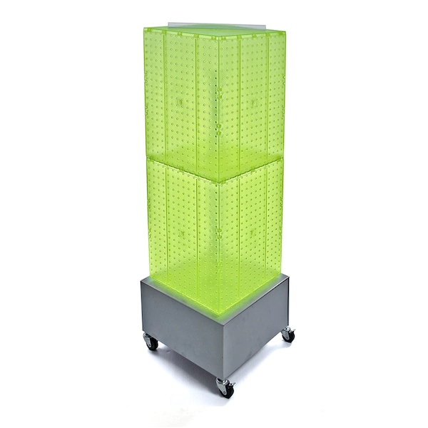 Four-Sided Pegboard Floor Wheeled base Display Panel Size:14"x40"
